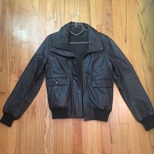 Theory Bomber Leather Jacket